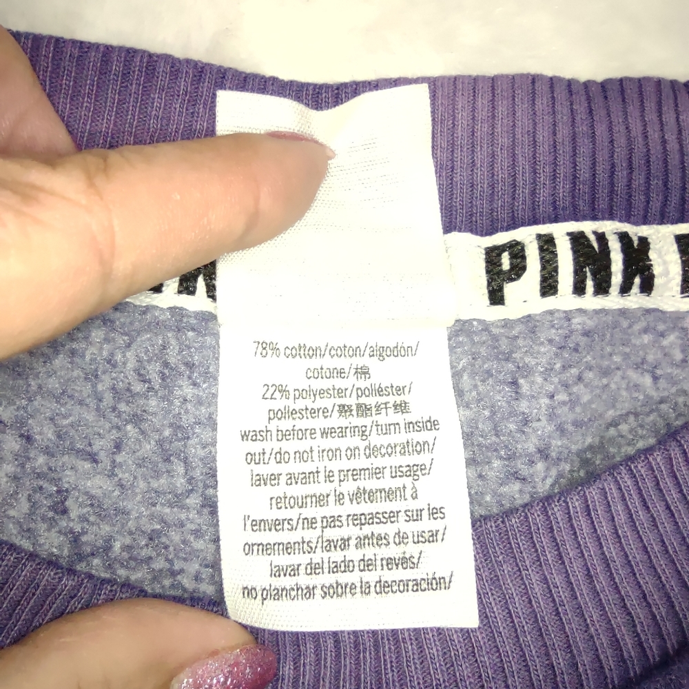 PINK VICTORIA'S SECRET Women's Purple Sweatshirt Size XS - Picture 9 of 10